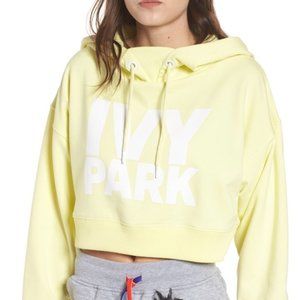 IVY PARK Pastel/Neon Yellow Cropped Logo Hoodie